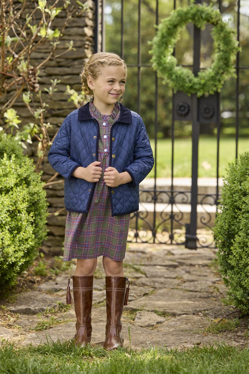 Little English Birdie Dress - Thornhill Plaid styled