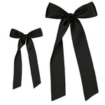 Satin Bow Alligator Clip - Black