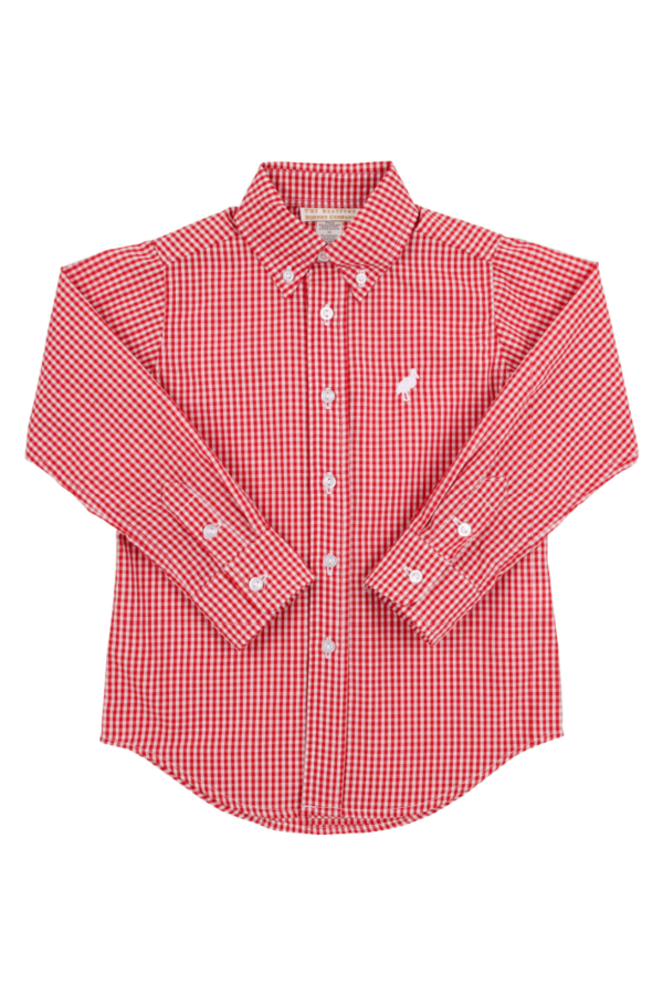 Dean`s List Dress Shirt- Richmond Red Mini Gingham