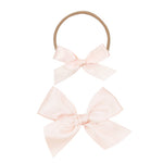 Satin Bow Alligator Clip - Blush