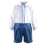 Blue Cord Short & Shirt Set
