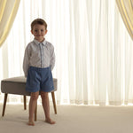 Blue Cord Short & Shirt Set