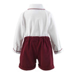 Dark Red Cord Short & Shirt Set