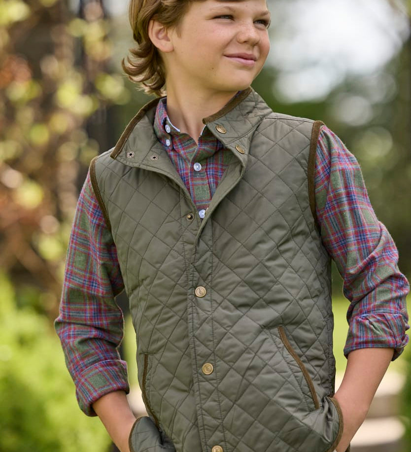 Little English Button Down Shirt - Thornhill Plaid styled