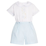 Button On Short Set - Blue Bunny