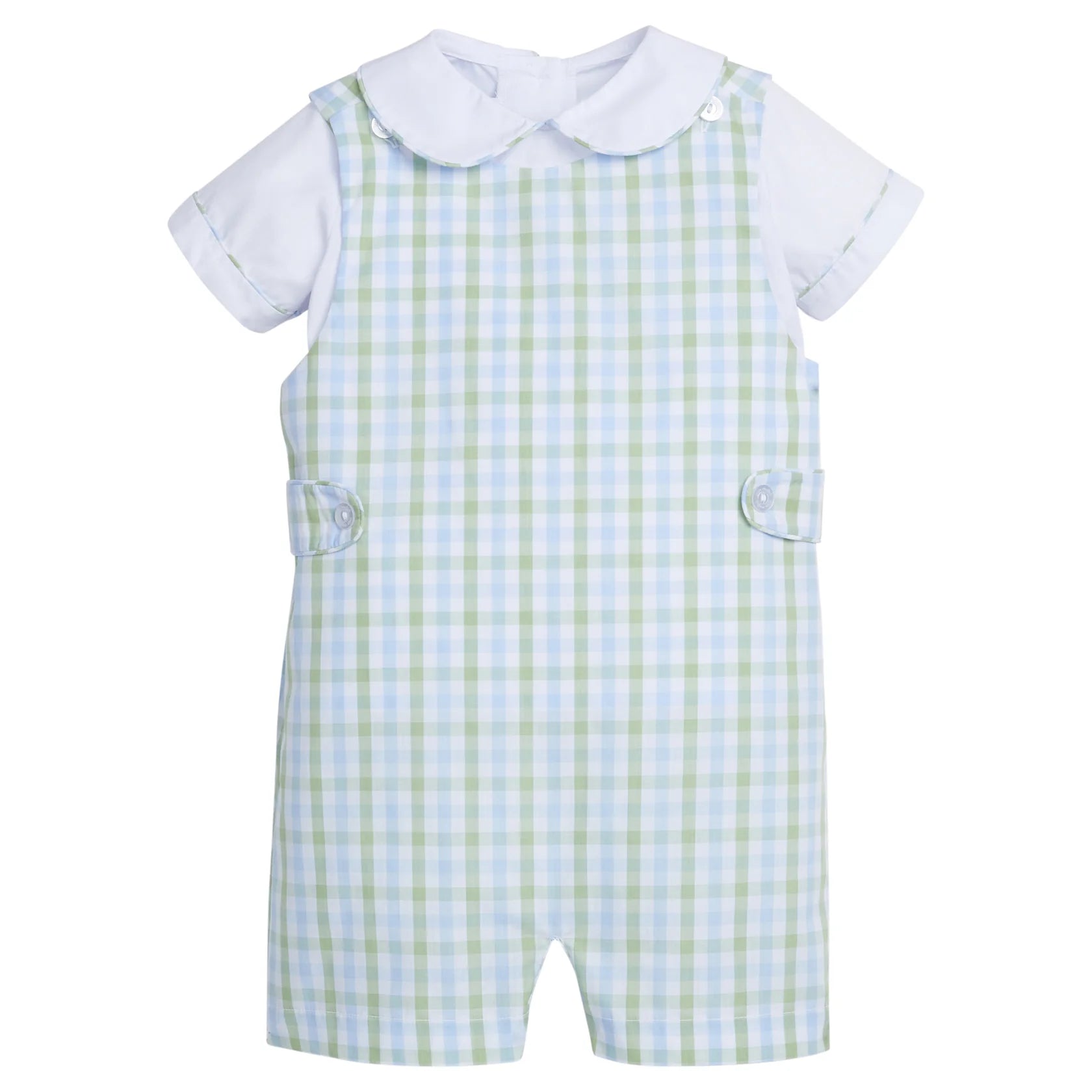 Button Tab John John Set - Cheekwood Plaid