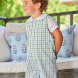 Button Tab John John Set - Cheekwood Plaid