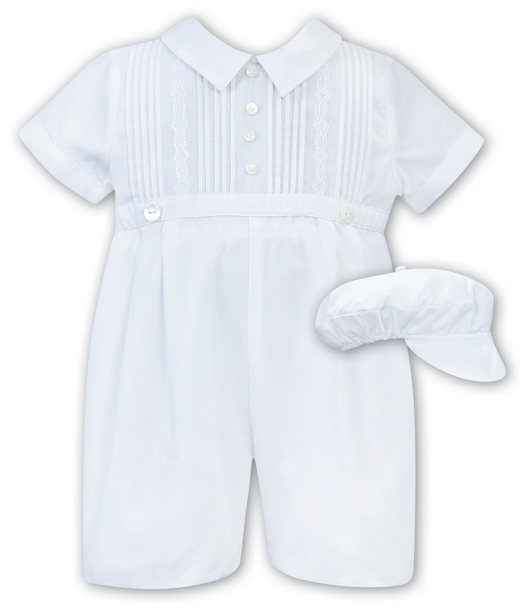 Sarah Louise Christening Romper with Hat C3002