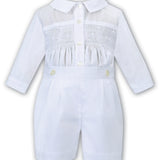 Sarah Louise Smocked Long Sleeve Two Piece Christening Outfit C4000
