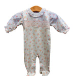 English Roses - Baby Girl's Smocked Footie
