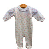 English Roses - Baby Girl's Smocked Footie