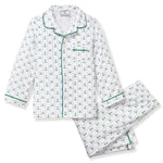 Petite Plume Childrens Classic Pajama Set in Fairway Stripe