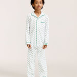 Petite Plume Childrens Classic Pajama Set in Fairway Stripe