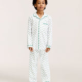 Petite Plume Childrens Classic Pajama Set in Fairway Stripe
