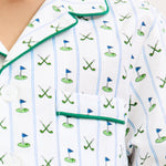 Petite Plume Childrens Classic Pajama Set in Fairway Stripe