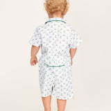 Petite Plume Infant Summer Romper in Fairway Stripe