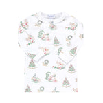 Christmas Toile Pajama with Ruffle