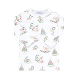 Christmas Toile Pajama with Ruffle