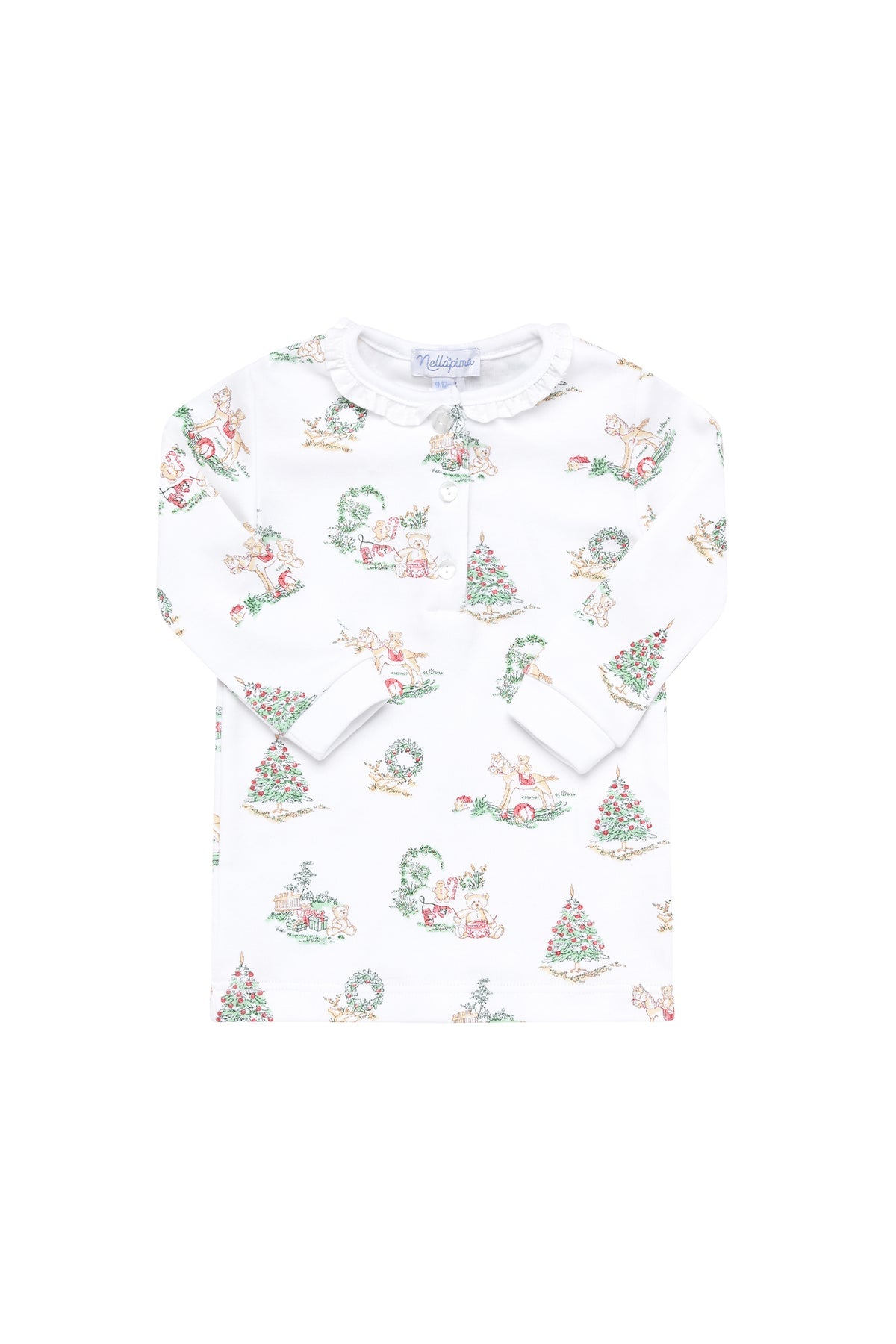 Christmas Toile Pajama with Ruffle