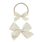 Satin Bow - Champagne Sash Clip: Bow / Alligator Clip
