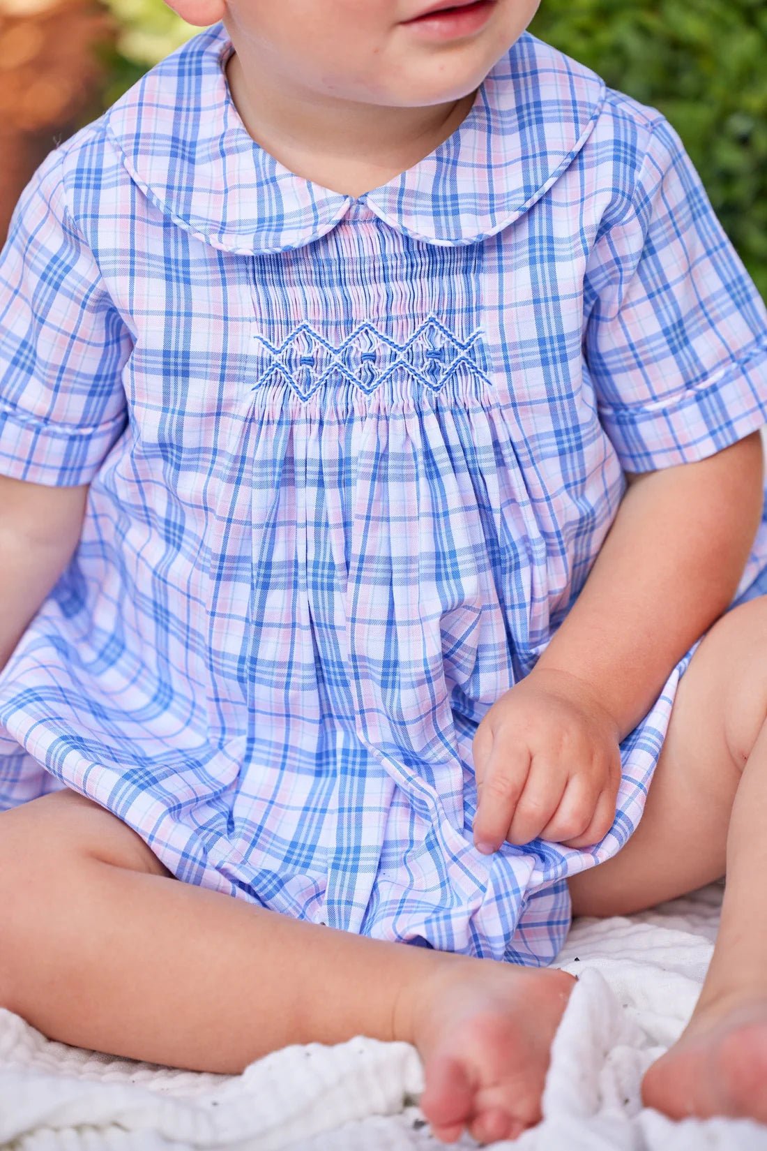Chest Smocked Bubble - Albany Plaid