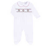 Christmas Wreath Smocked Footie