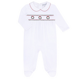 Christmas Wreath Smocked Footie