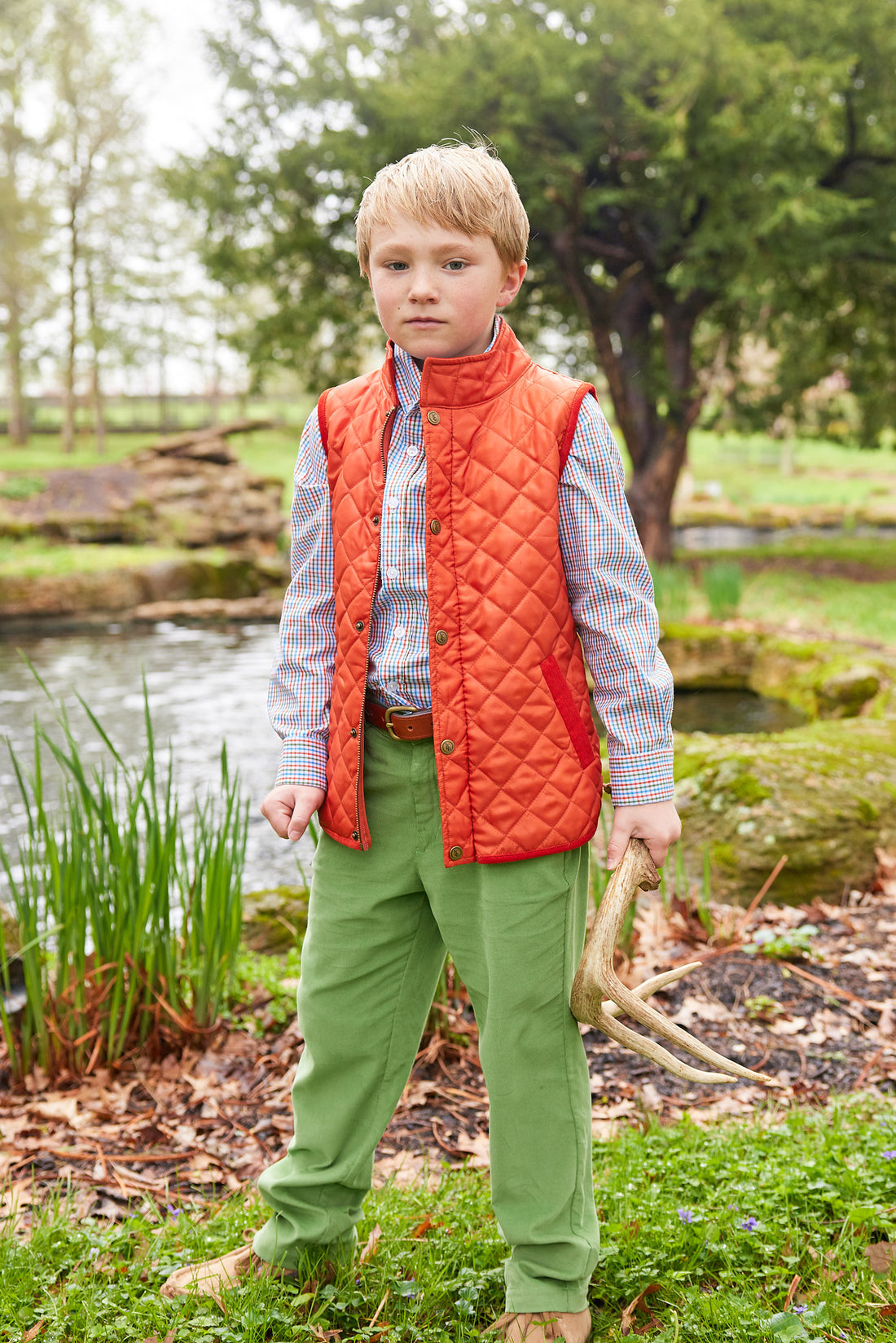 Classic Quilted Vest - Orange