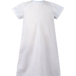 Classic Dot Gown - White w/ Blue