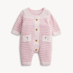 magnetic me pink stripe chenille sweater romper