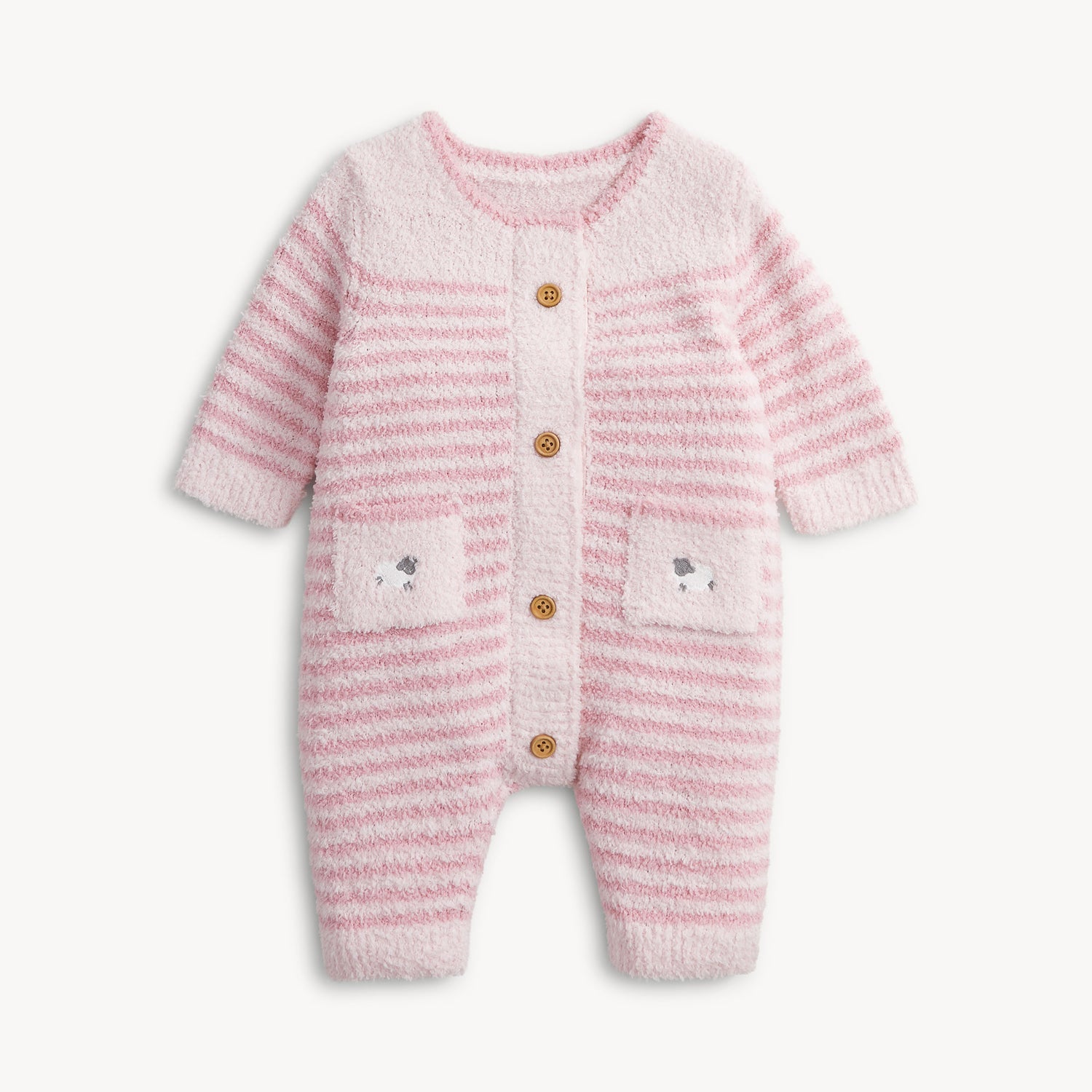 magnetic me pink stripe chenille sweater romper