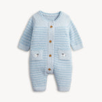 magnetic me blue stripe chenille sweater romper