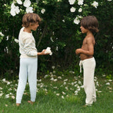 Unisex Cream Knit Pant