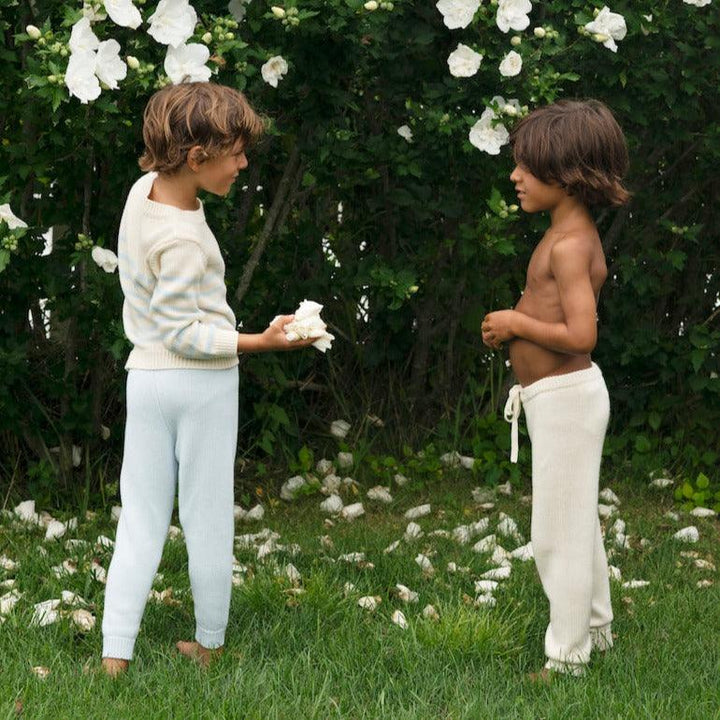 Unisex Cream Knit Pant
