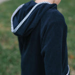 Unisex Navy French Terry Hooded Coverup