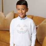 Isaac's Intarsia Sweater - Palmetto Pearl/ Pumpkin Face