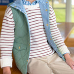 Isaac's Sweater - Palmetto Pearl and Gray Bay Brown Stripe