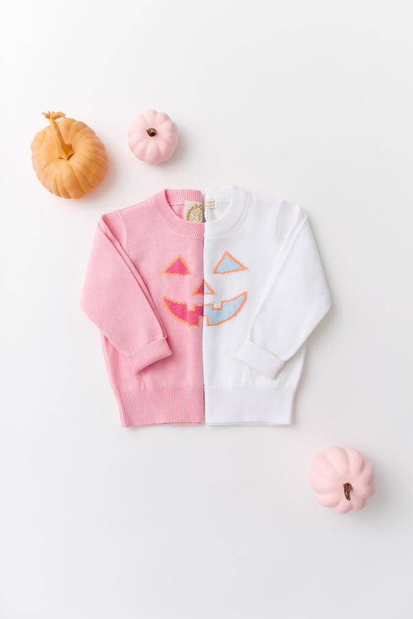 Isaac's Intarsia Sweater - Palmetto Pearl/ Pumpkin Face