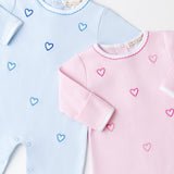 Rock Me Romper- Embr Buckhead Blue Hearts