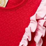 Leigh Ann Angel Sleeve Romper - Richmond Red/Palm Beach Pink