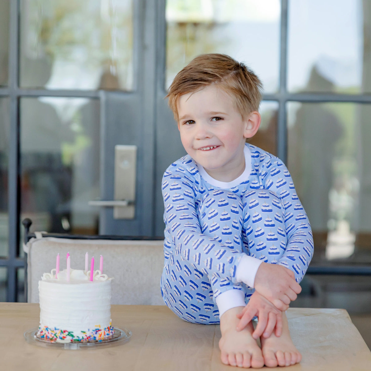 Grayson Pajama Pant Set - Birthday Cake Blue