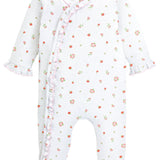 Tiny Rosebud Footie With Ruffles