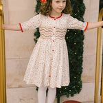 Antoinette Paris Elysée Floral Winter Smocked Dress, girls' Christmas dress in winter floral print