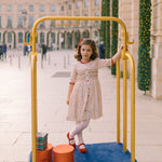 Antoinette Paris Elysée winter floral dress with three-quarter sleeves and crocheted cuffs