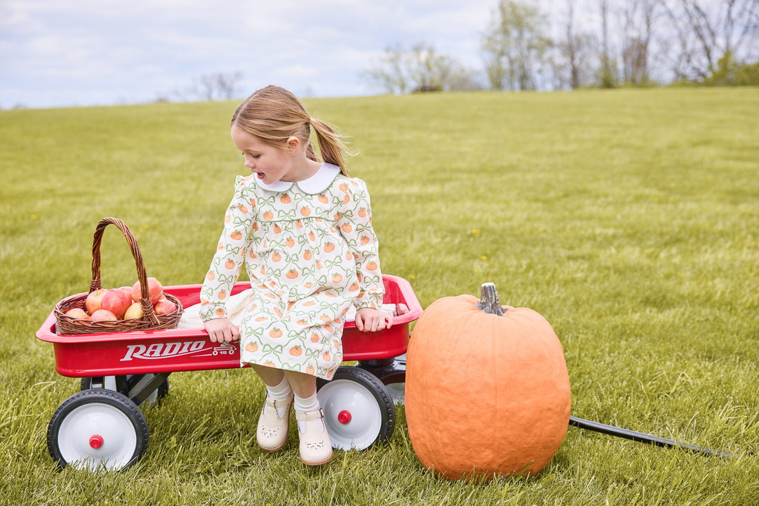 Evelyn Dress - Pumpkin Trellis