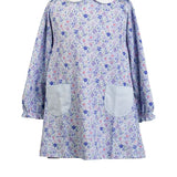 Girl wearing The Proper Peony Iris Garden long sleeve dress