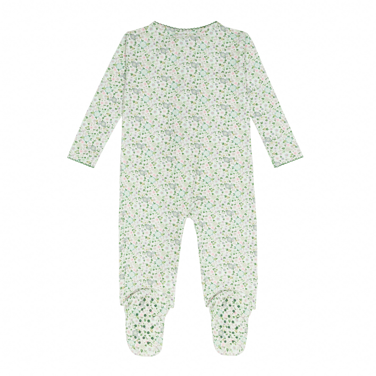 Baby Sea Marsh Floral Pima Footie