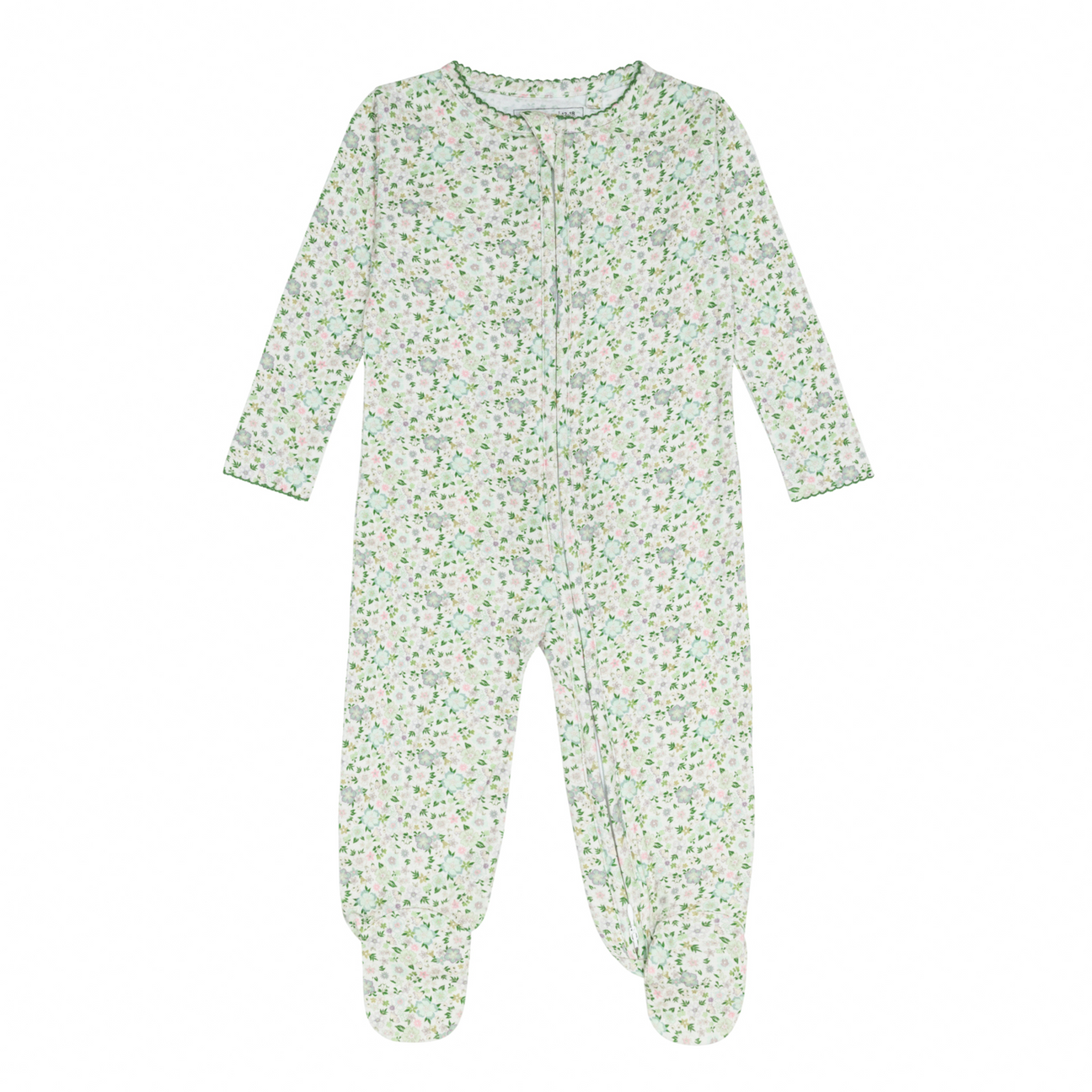 Baby Sea Marsh Floral Pima Footie