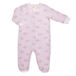 Baby Club Chic tiny bunch of roses printed pima zipped footie