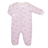 Baby Club Chic tiny bunch of roses printed pima zipped footie